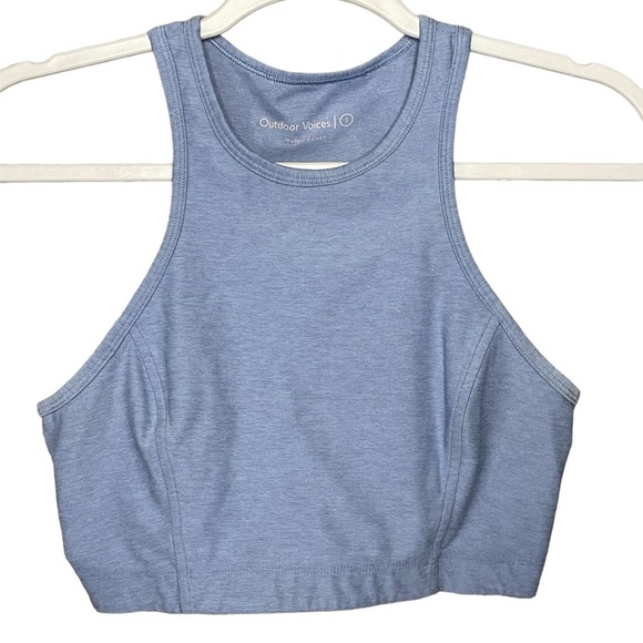 Outdoor Voices Athena Crop Top Sports Bra Light Blue Size Small - Picture 1 of 6